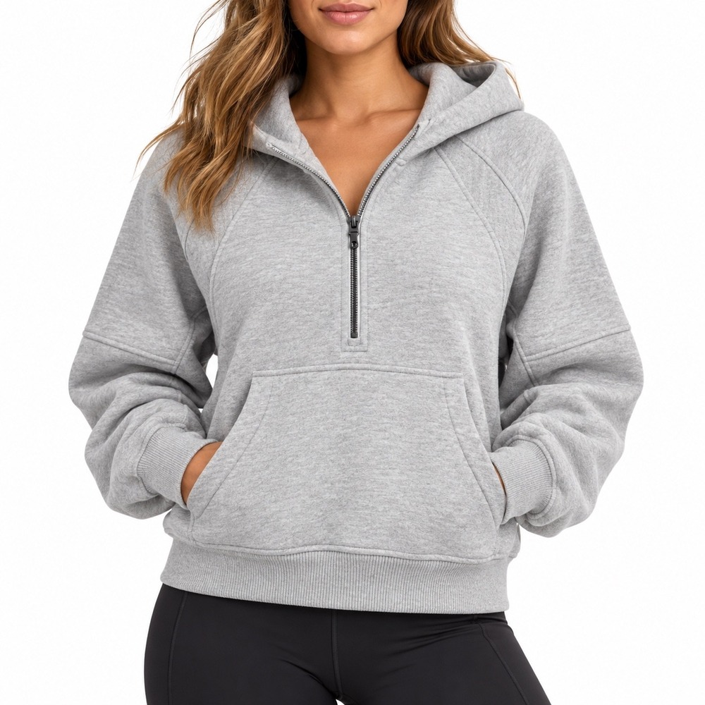 Lululemon Scuba Oversized Half Zip Hoodie Light Grey Heather XL